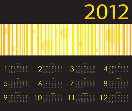 2012特別日歷設(shè)計(jì)