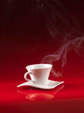 白色咖啡杯背景