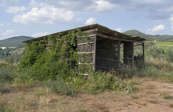 破舊的小屋附近的圣萊戈洛號基安蒂