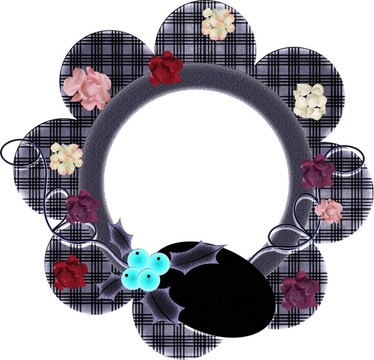 紫色的花框
