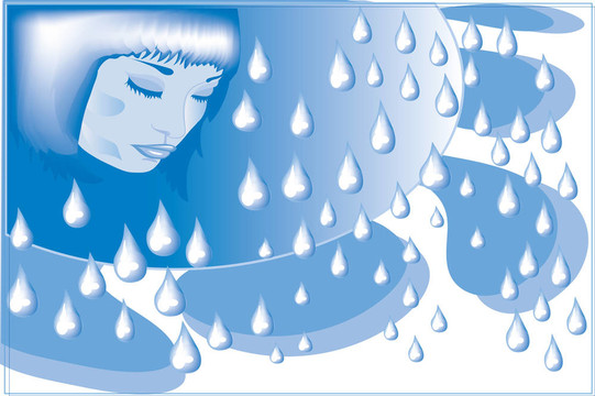抽象：雨。