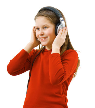女孩聽音樂