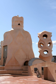 Casa Mila的屋頂煙囪
