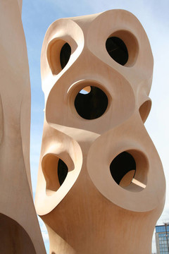 Casa Mila的屋頂煙囪