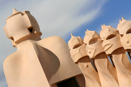 Casa Mila的屋頂煙囪