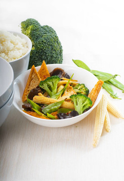 豆腐，豆腐和蔬菜