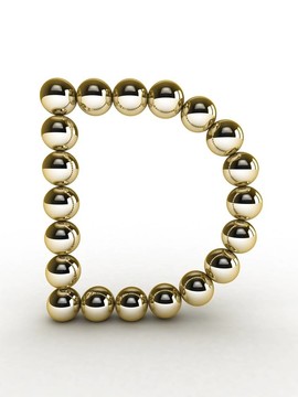 黃金珠3D字母。