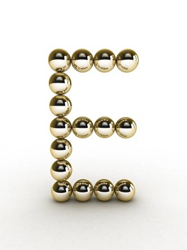 黃金珠3D字母。