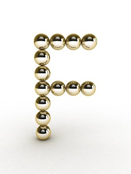 黃金珠3D字母。