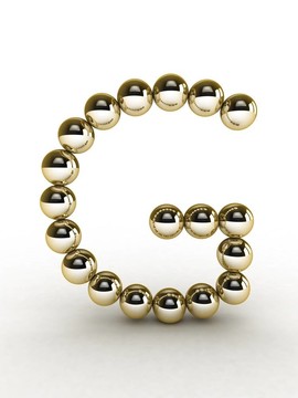 黃金珠3D字母。