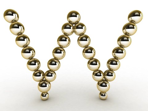 黃金珠3D字母。