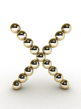 黃金珠3D字母。