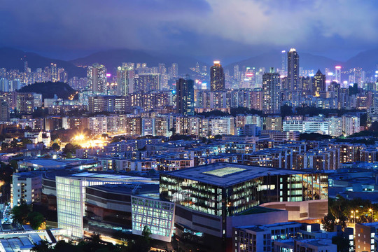 香港市中心的夜晚