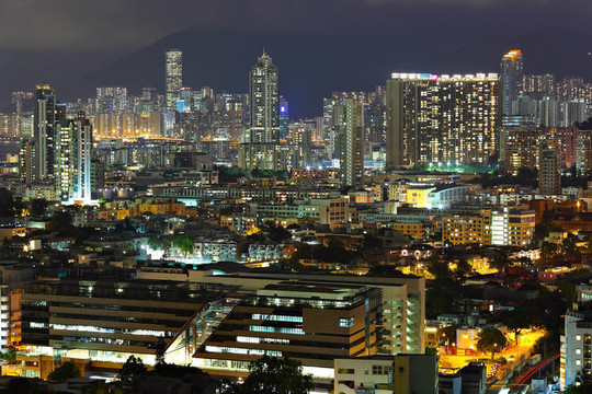 香港市中心的夜晚