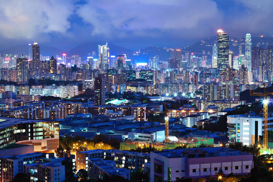 香港市中心的夜晚