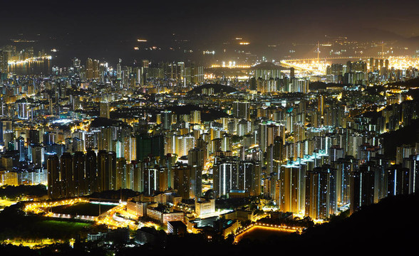 香港市中心的夜晚