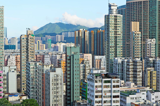 香港擁擠的建筑