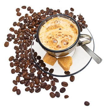 cappuccinot；白底棕糖和咖啡豆