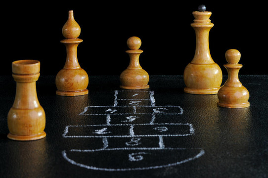 國際象棋和跳格子板