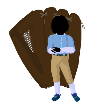 青少年棒球運動員插畫