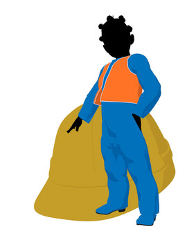 非洲裔青少年建筑工人插畫(huà)