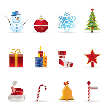 美麗的圣誕節(jié)和Winter Icon