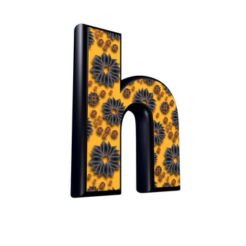 帶有花藝設(shè)計(jì)的3D字母