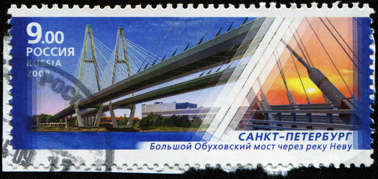 圣彼得堡；大obukhovsky大橋涅瓦河