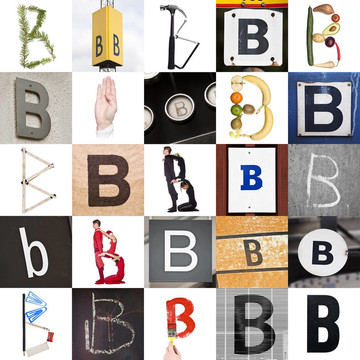 字母B拼貼