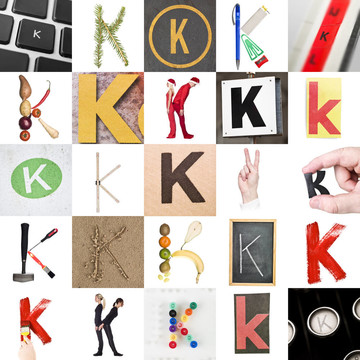 字母K拼貼