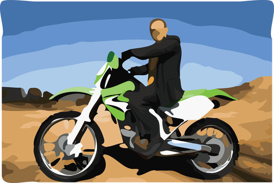 男子對(duì)污垢自行車插圖沒有臉