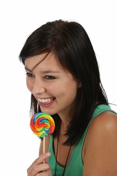 年輕美麗的女人Lollipop