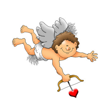 幸福的Cupid弓和箭