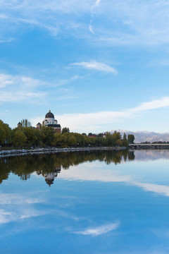 湖邊的歐式建筑 延慶風(fēng)景 秋天