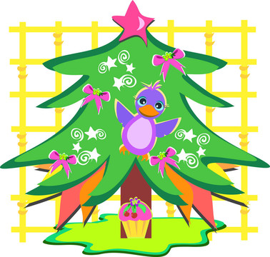 可愛(ài)圣誕樹(shù)鳥(niǎo)