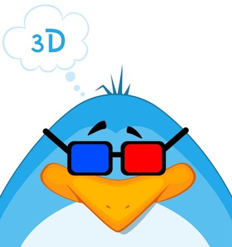 卡通企鵝3D眼鏡
