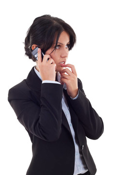 女人在電話里思考