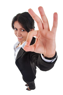 商業(yè)女人做手勢