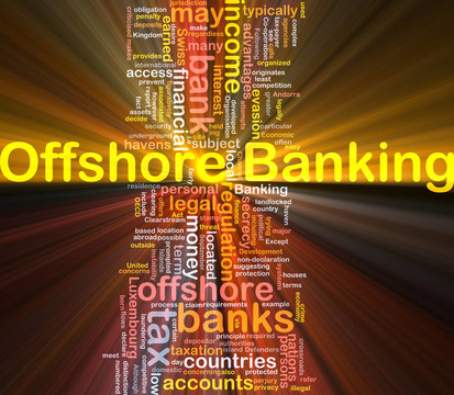 離岸銀行背景概念發(fā)光