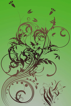 美麗的插圖花卉背景設(shè)計與梯度