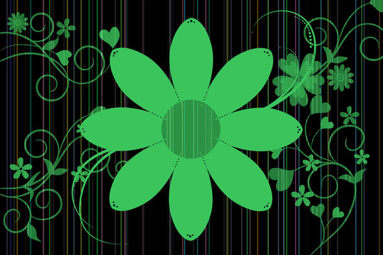 美麗插圖花卉設計與背景圖案