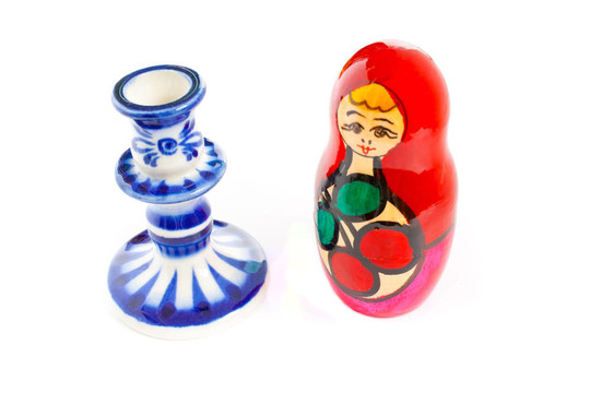 俄式套娃的俄羅斯傳統(tǒng)紀(jì)念品；木制娃娃