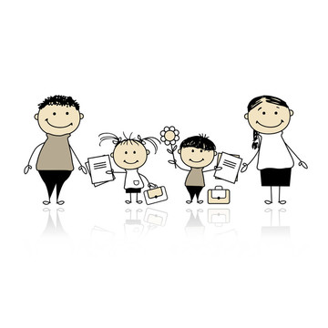 回到學(xué)校；孩子與父母