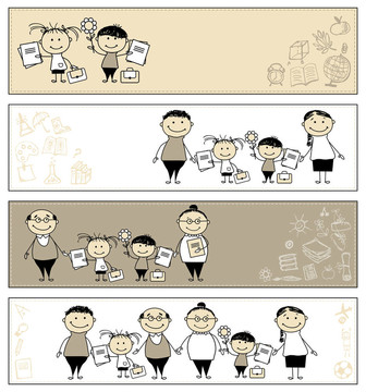 回到學(xué)校；父母的孩子；你設(shè)計(jì)的橫幅