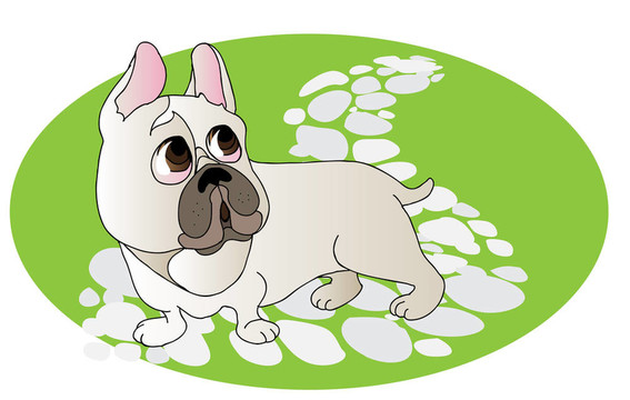 法國斗牛犬的滑稽畫