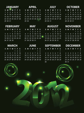 豐富多彩的日歷2012