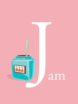 彩色ABC；字母J