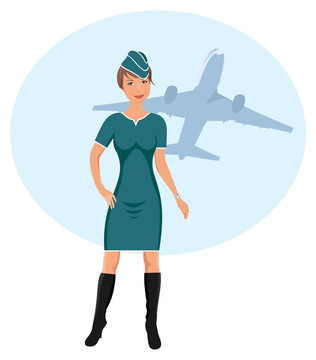 美麗的空姐在機場