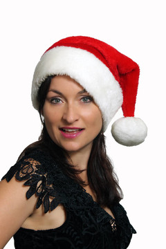 美麗的黑發(fā)與Santa Hat（4）