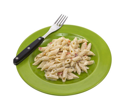 面食與叉綠色菜